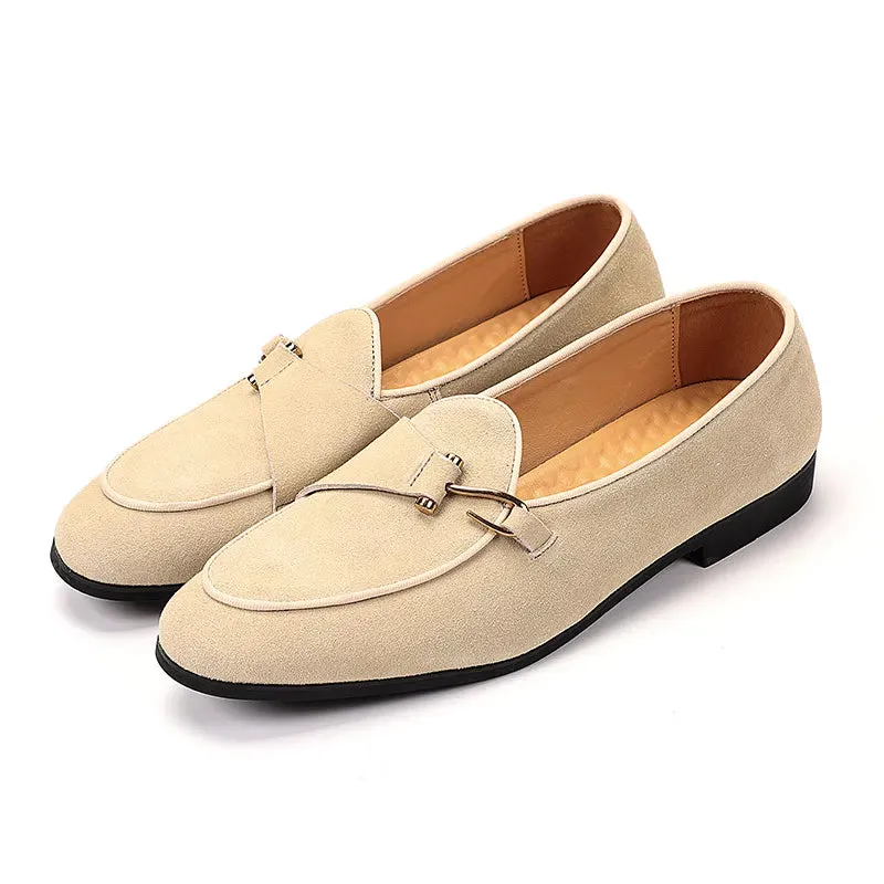 Elegant suede leather loafers