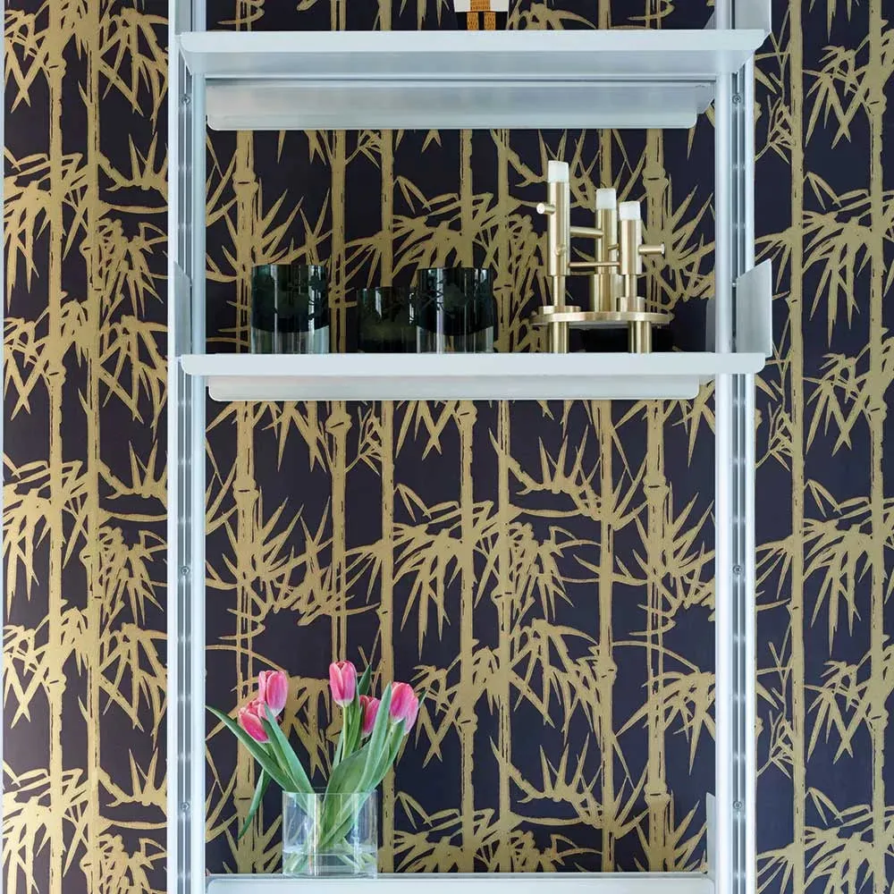 Farrow & Ball Wallpaper Bamboo BP2162 Black/Gold