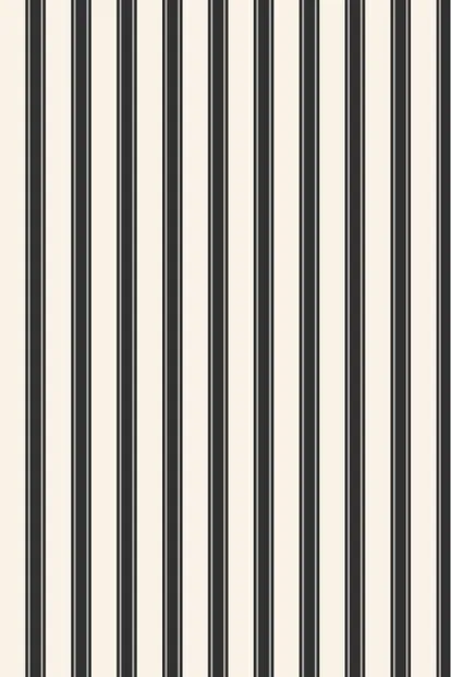 Farrow & Ball Wallpaper Block Print Stripe BP754 Cream / Metallic Silver / Black