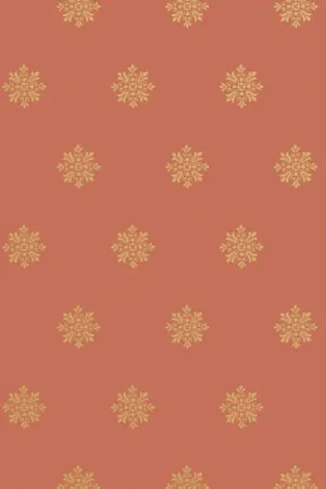 Farrow & Ball Wallpaper Brockhampton Star BP 532 Gold / Deep Coral