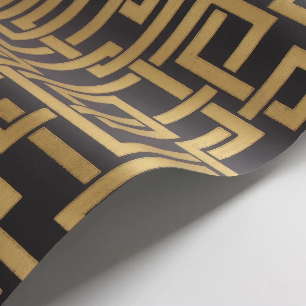 Farrow & Ball Wallpaper Enigma BP5509 Black/Gold