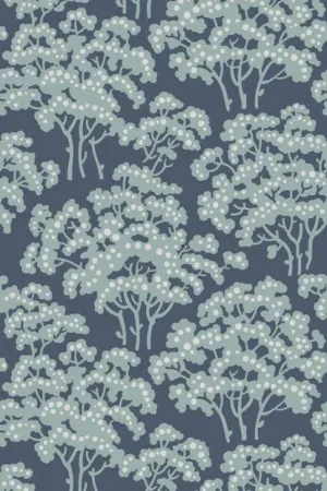 Farrow & Ball Wallpaper Hornbeam BP5007 Dark Blue