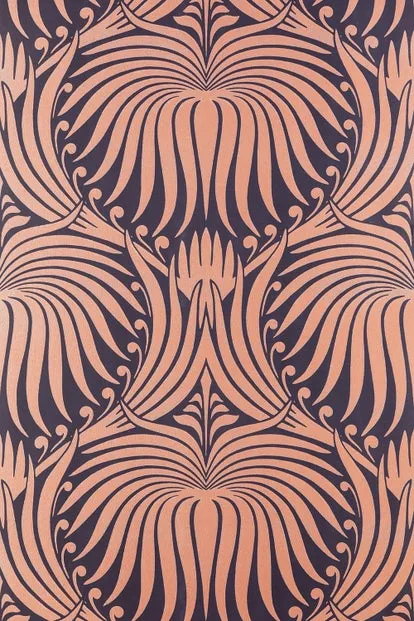 Farrow & Ball Wallpaper Lotus Black/Copper BP 2068