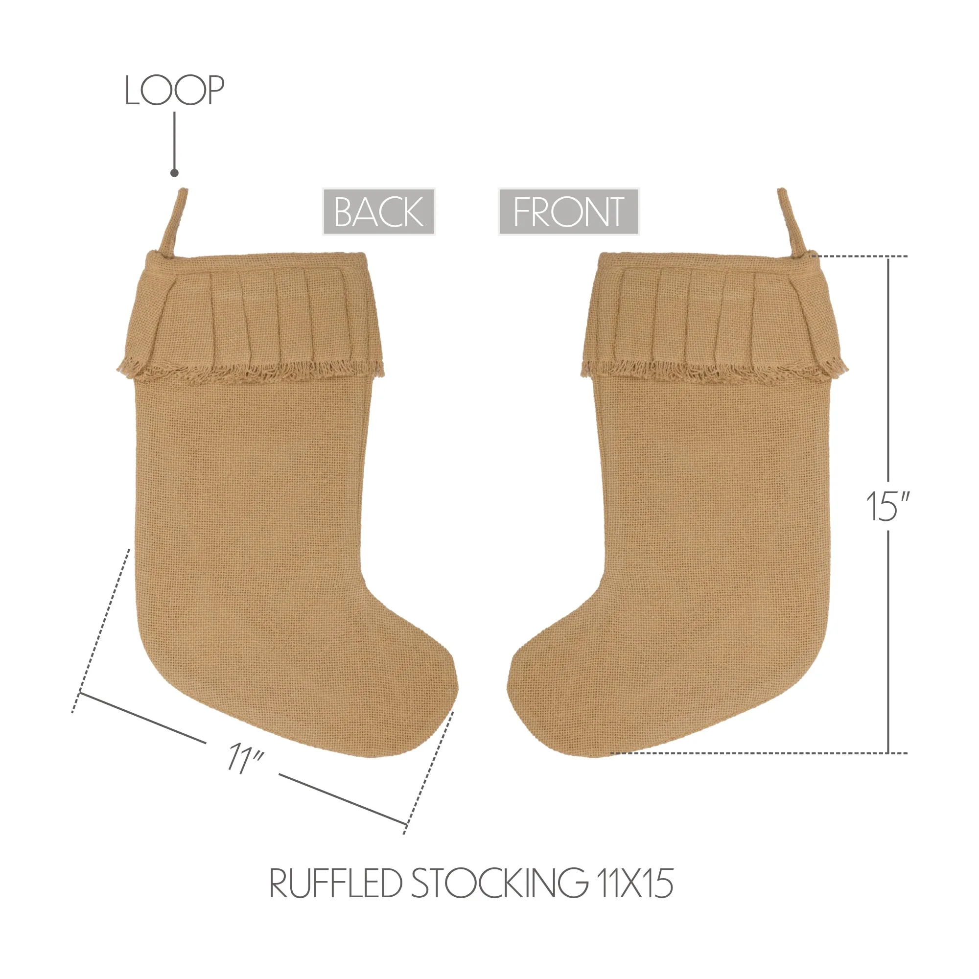 Festive Burlap Ruffled Stocking