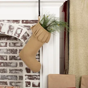 Festive Burlap Ruffled Stocking