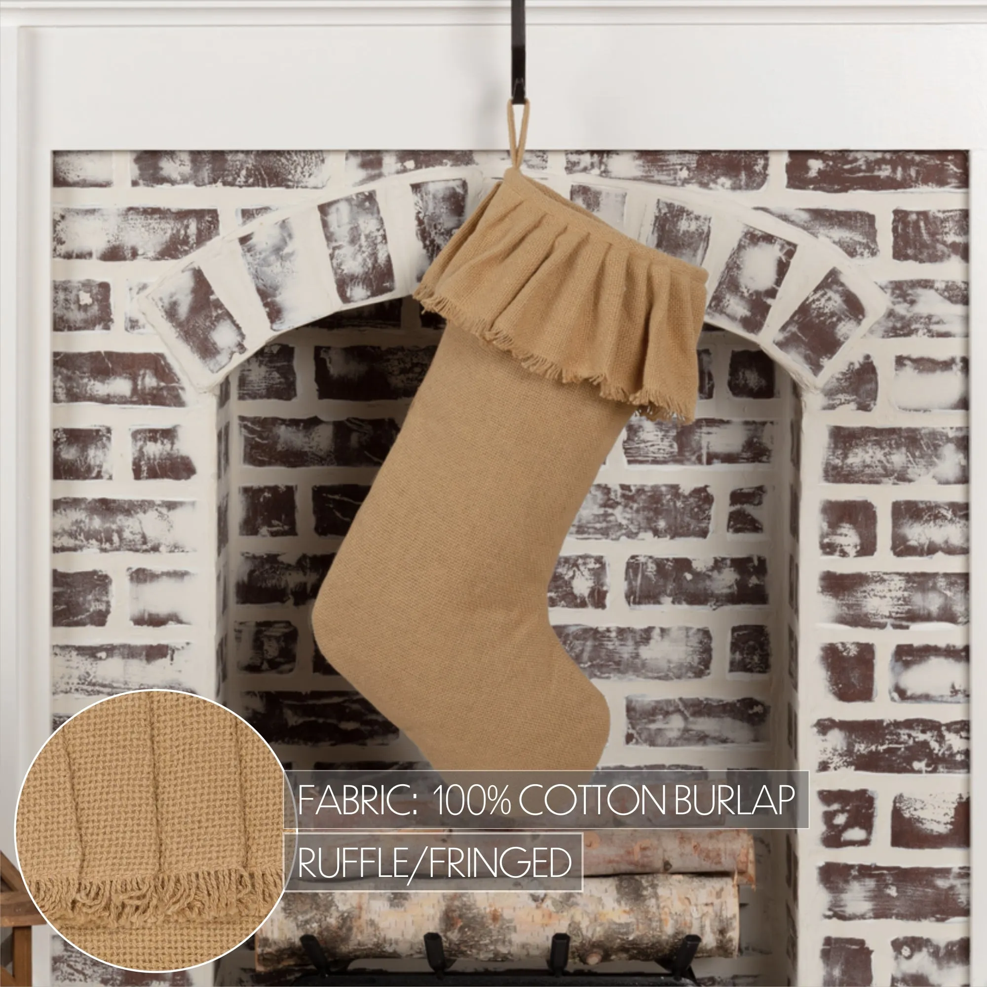 Festive Burlap Ruffled Stocking