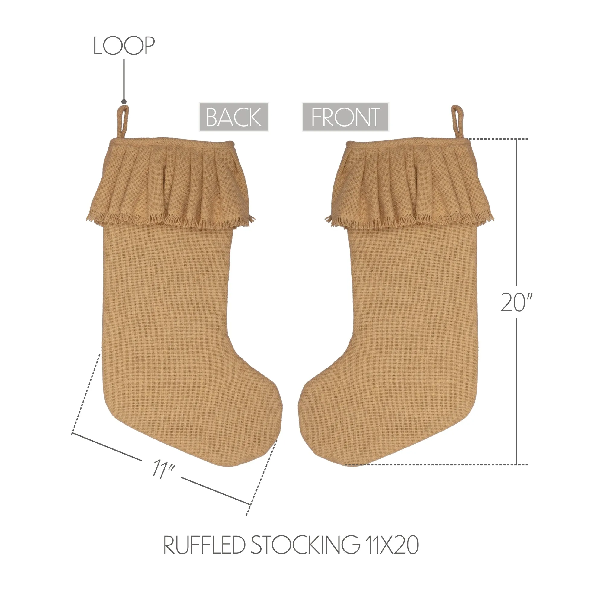 Festive Burlap Ruffled Stocking