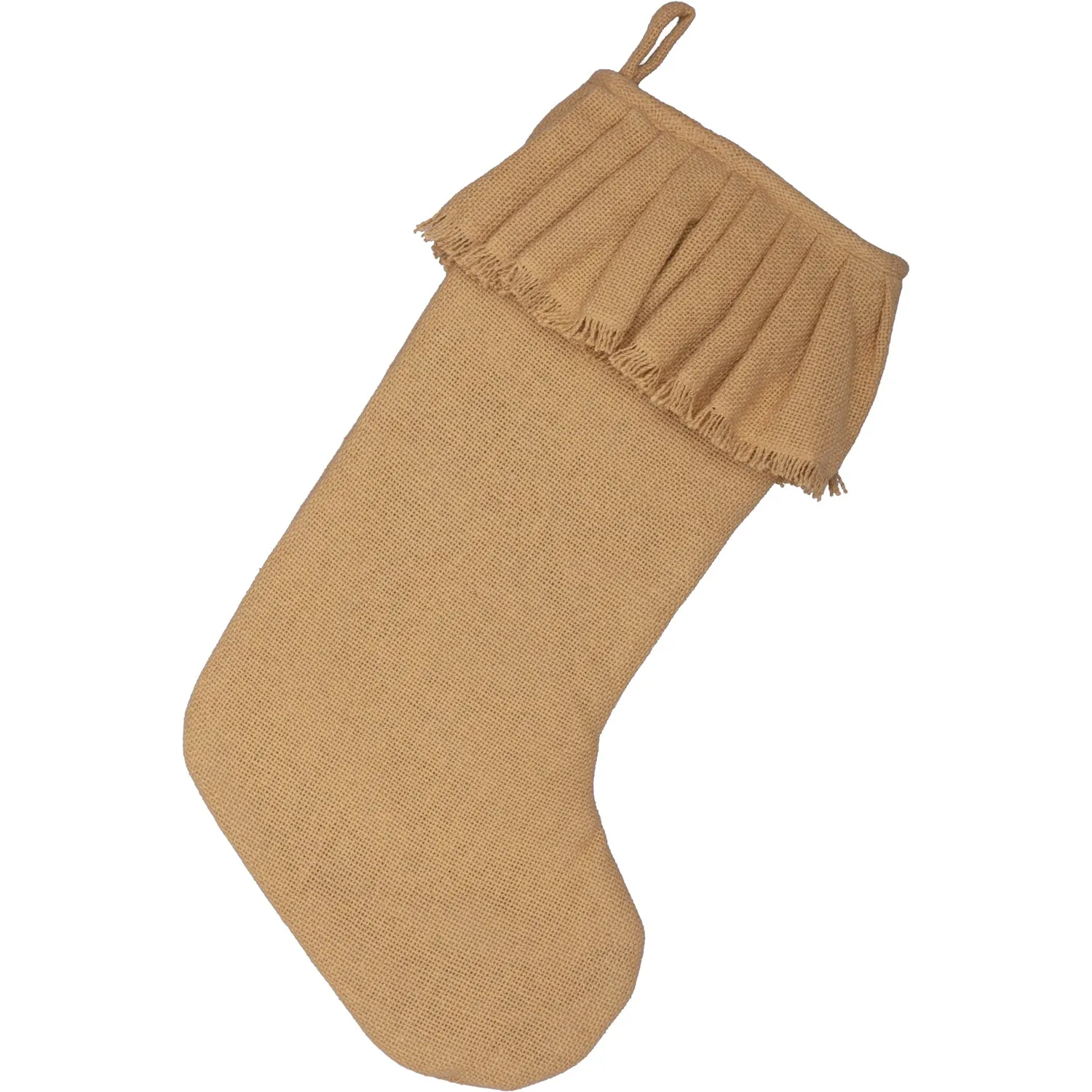 Festive Burlap Ruffled Stocking