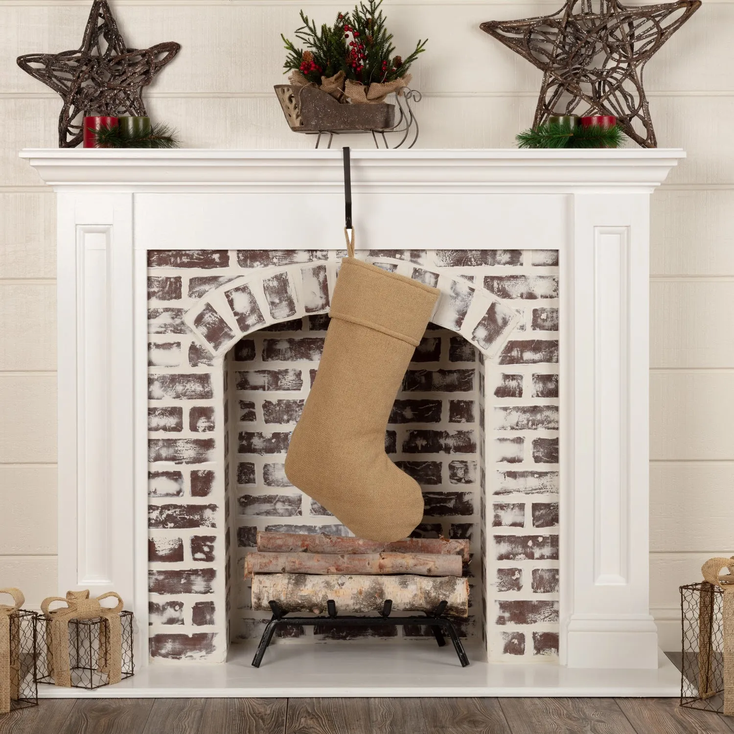 Festive Burlap Stocking