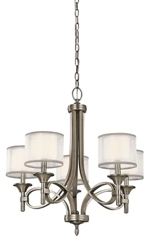 Five Light Chandelier from the Lacey Collection in Antique Pewter Finish by Kichler