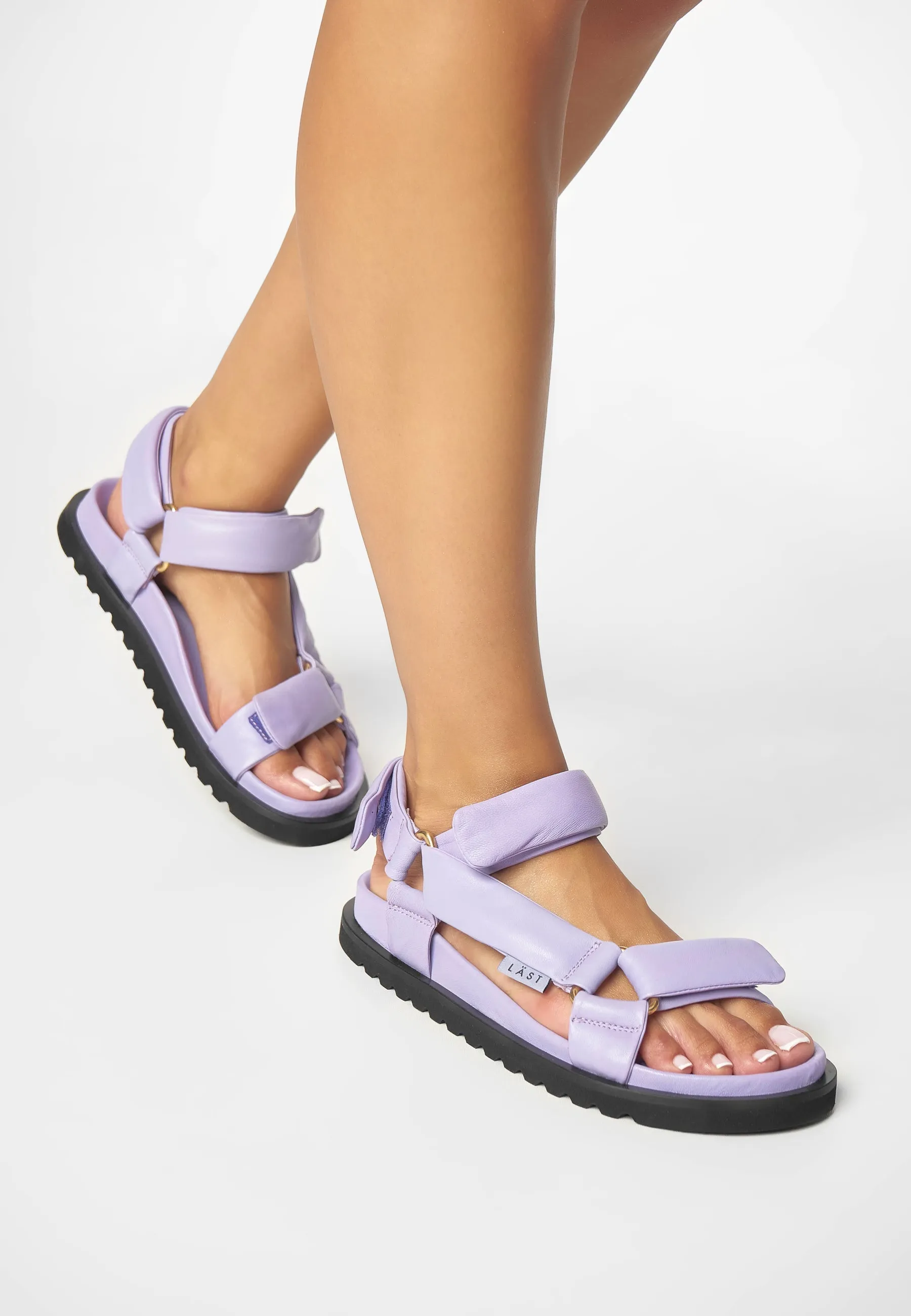 Flora Lavender Leather Sandals