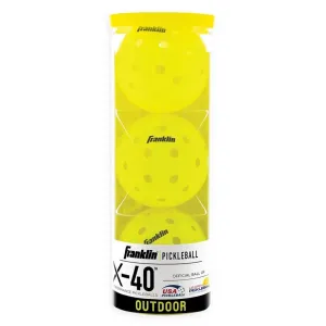 Franklin X-40 Outdoor 3 Pack Tube Pickleballs