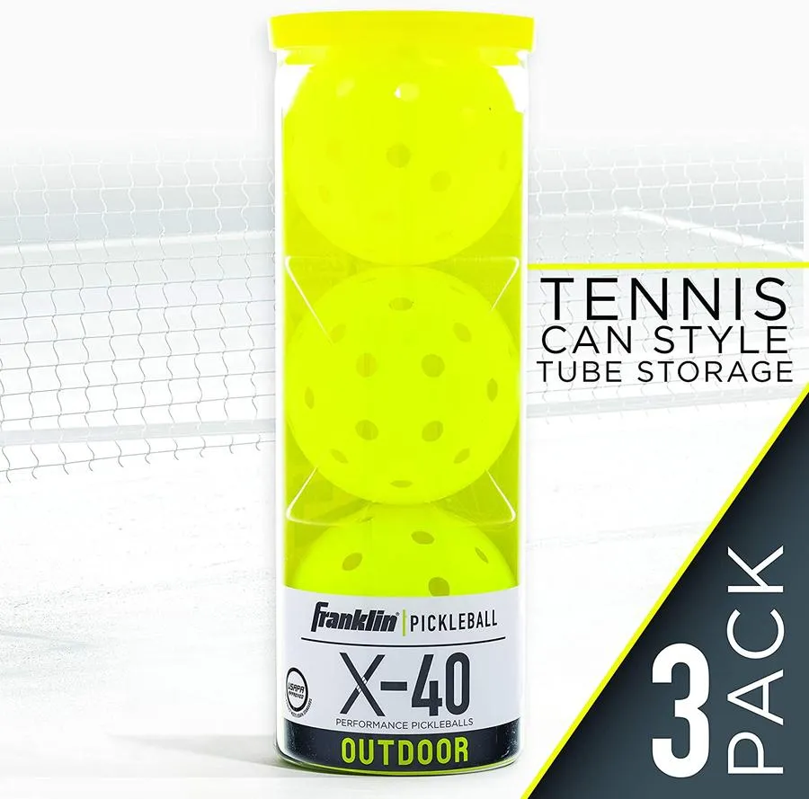 Franklin X-40 Pickleballs Outdoor 3-Pack [Yellow]