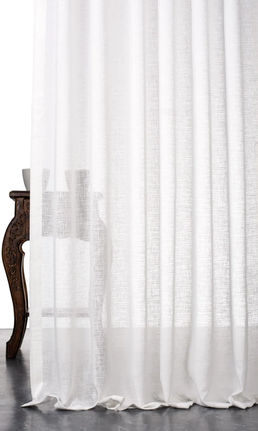 'Frosted Lace' Plain Sheer Window Shades (White)