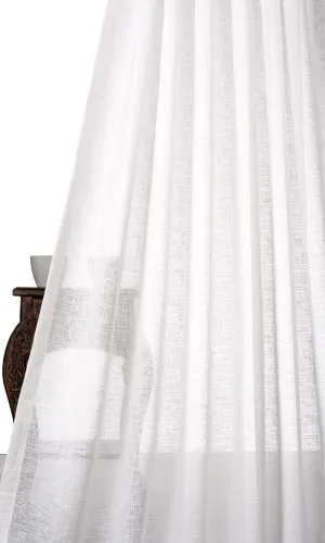 'Frosted Lace' Plain Sheer Window Shades (White)