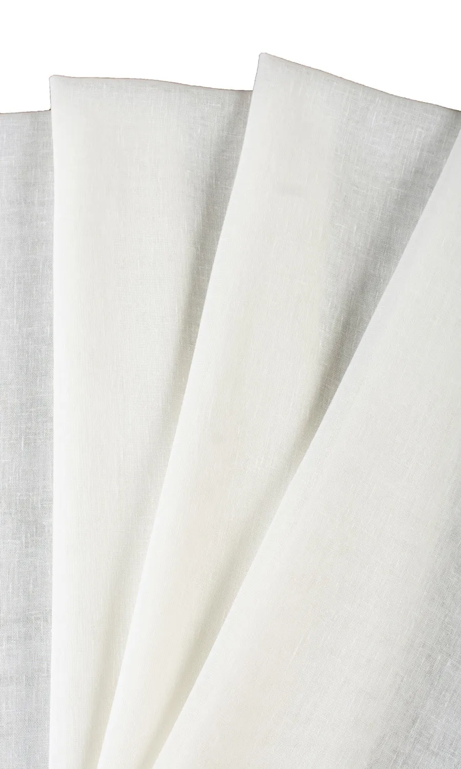 'Glowing Moon' Plain Linen-Texture Sheer Roman Shades (White)