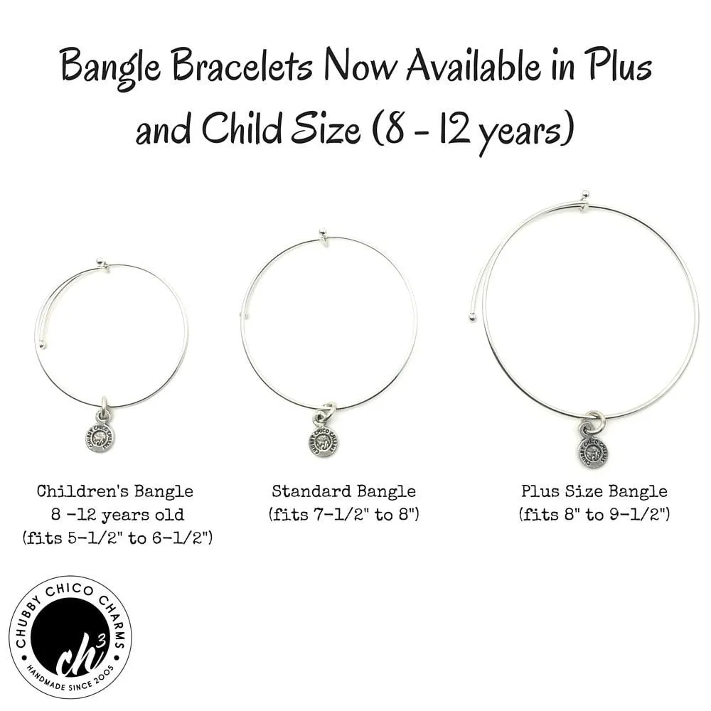 Golf Ball On Tee Expandable Bangle Bracelet Set