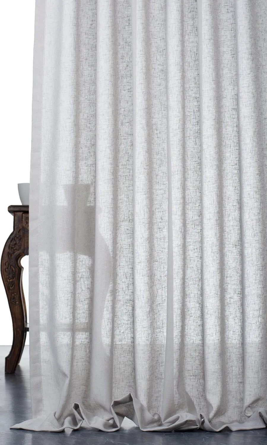 'Graphite Gleam' Plain Sheer Roman Shades (Cool Gray)