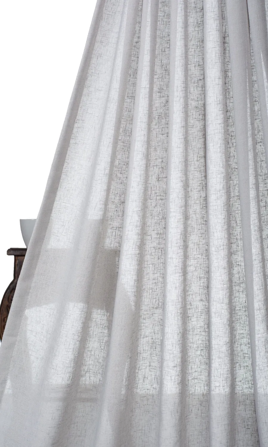 'Graphite Gleam' Plain Sheer Roman Shades (Cool Gray)