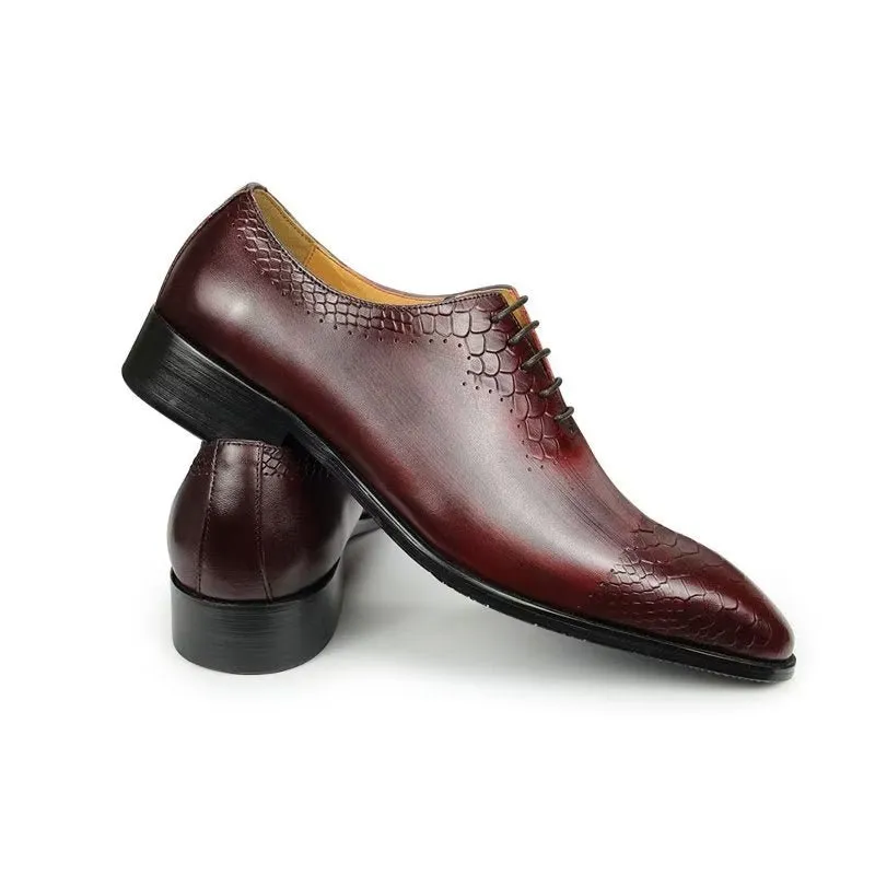 GroomLuxe Chic Brogue Leather Wedding Shoes