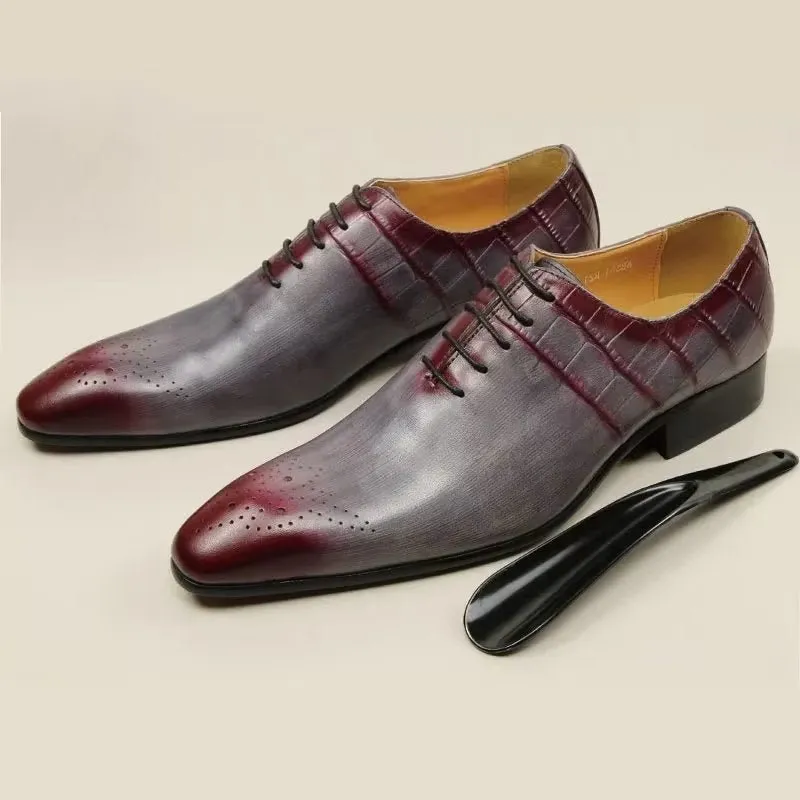 GroomLuxe Chic Brogue Leather Wedding Shoes