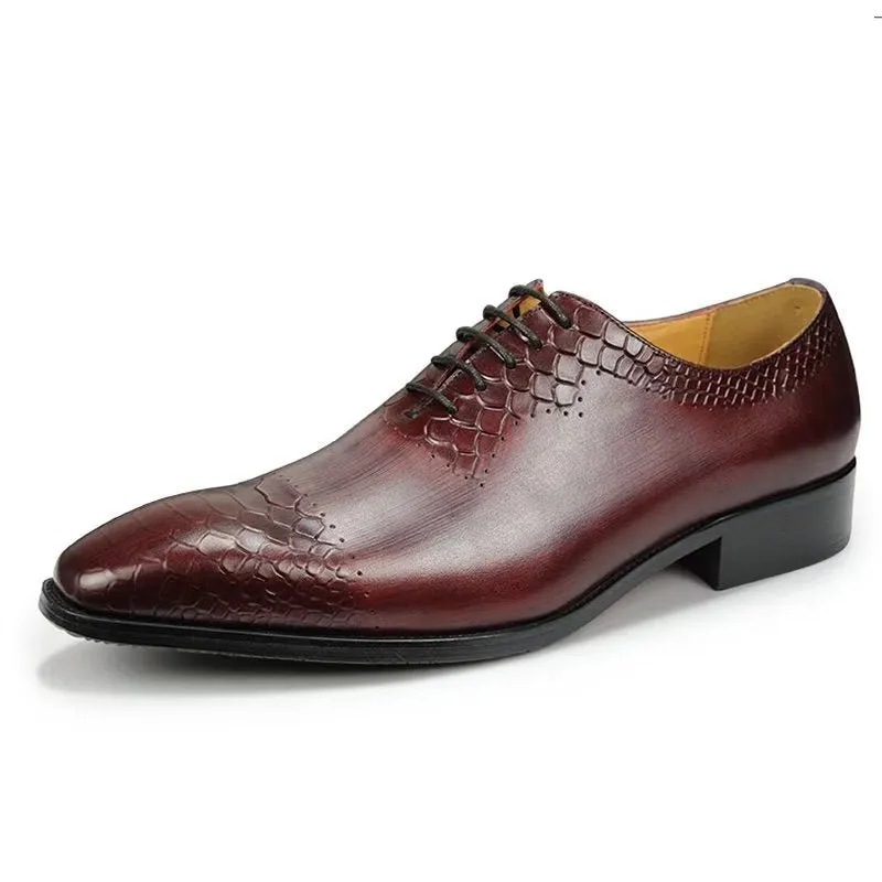 GroomLuxe Chic Brogue Leather Wedding Shoes