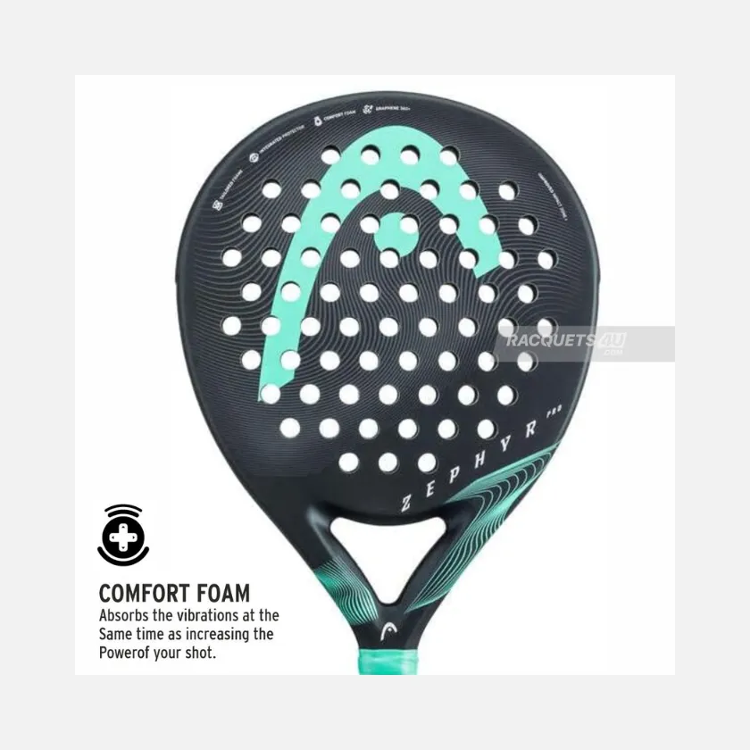 Head Zephyr Pro 2023 Padel Racquet -Black/Teal