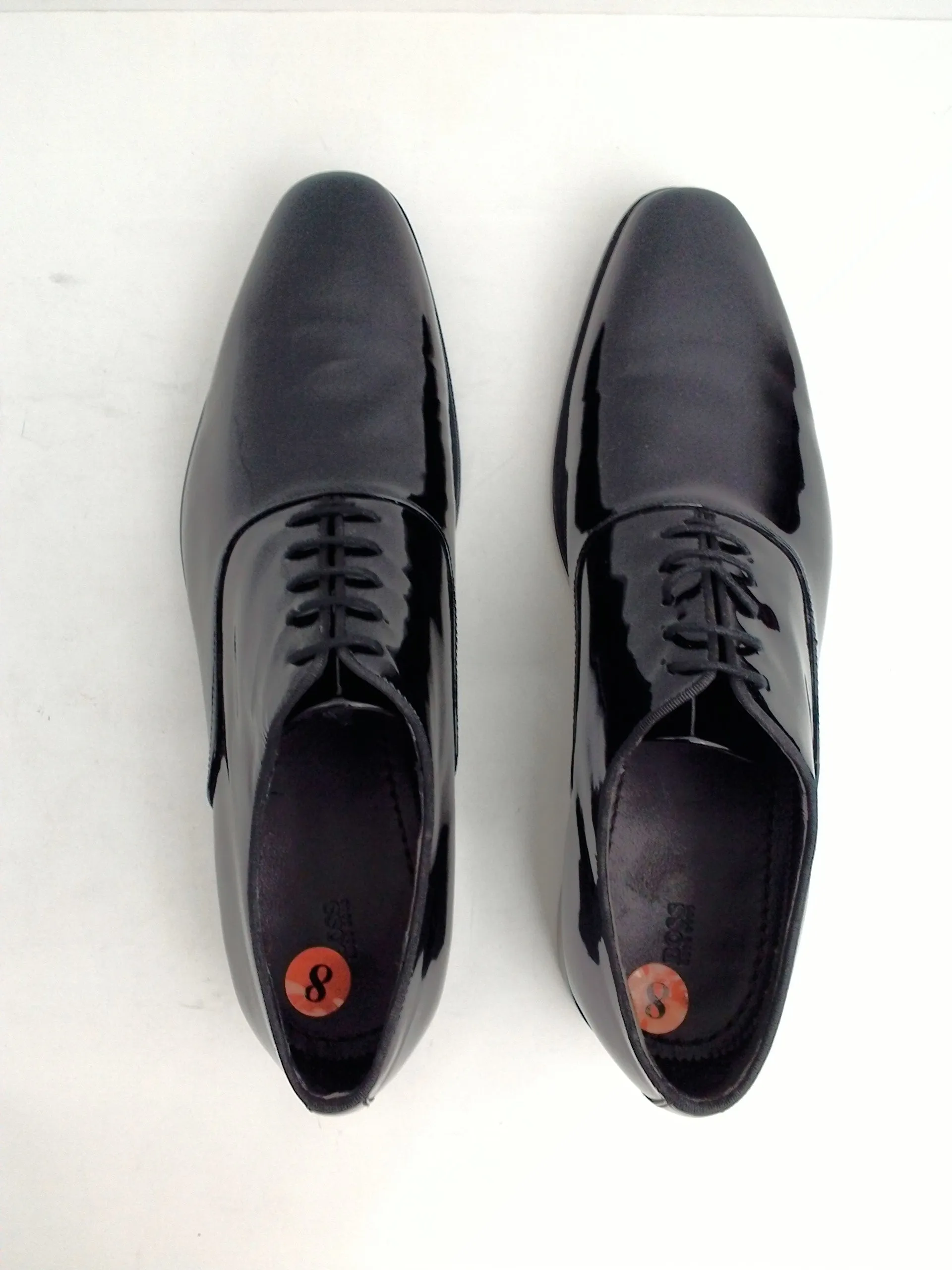 Hugo Boss Men's Black Patent Oxford Dress Shoes Size 8