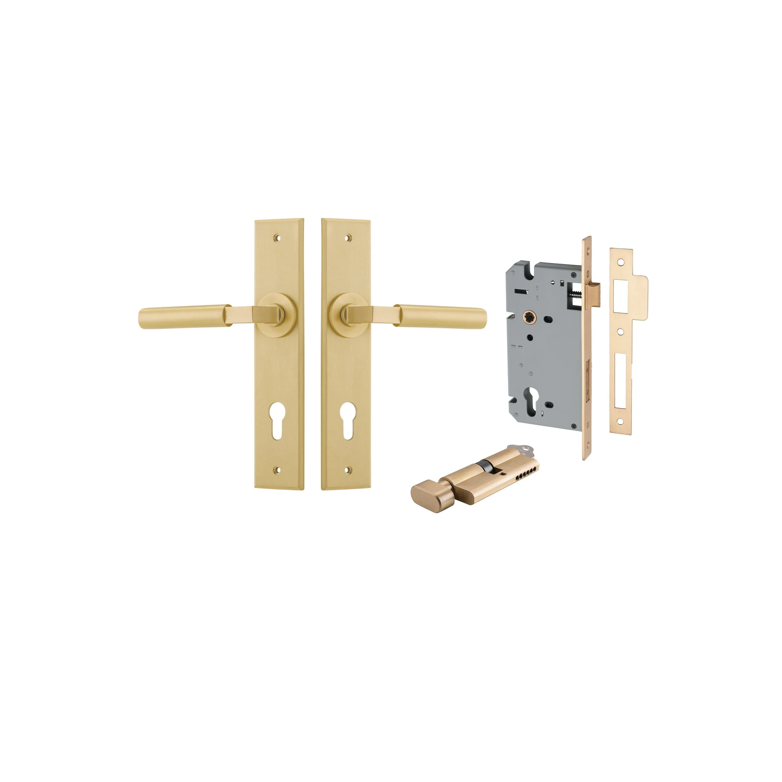 IVER BERLIN DOOR LEVER HANDLE ON CHAMFERED RECTANGULAR BACKPLATE - CUSTOMISE TO YOUR NEEDS