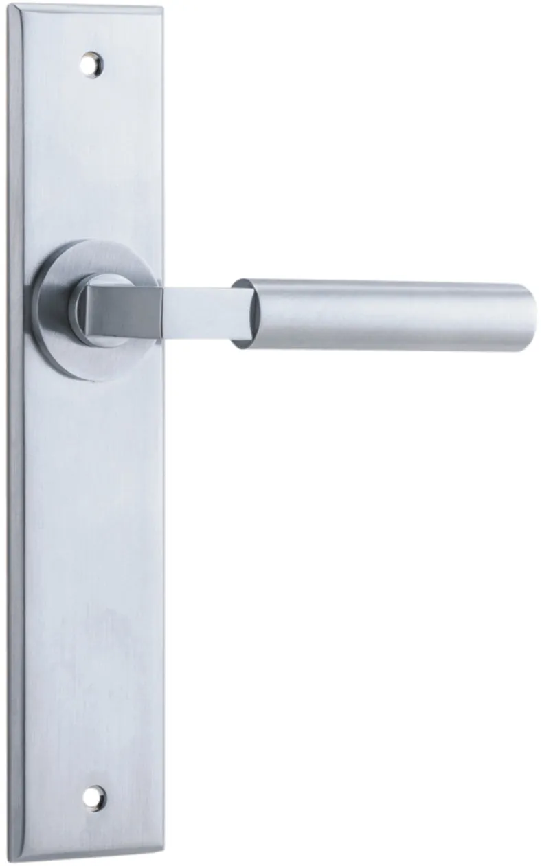 IVER BERLIN DOOR LEVER HANDLE ON CHAMFERED RECTANGULAR BACKPLATE - CUSTOMISE TO YOUR NEEDS