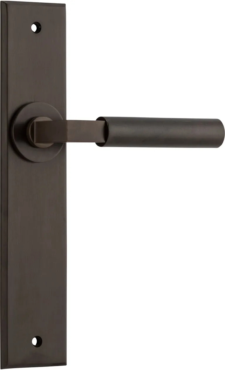 IVER BERLIN DOOR LEVER HANDLE ON CHAMFERED RECTANGULAR BACKPLATE - CUSTOMISE TO YOUR NEEDS