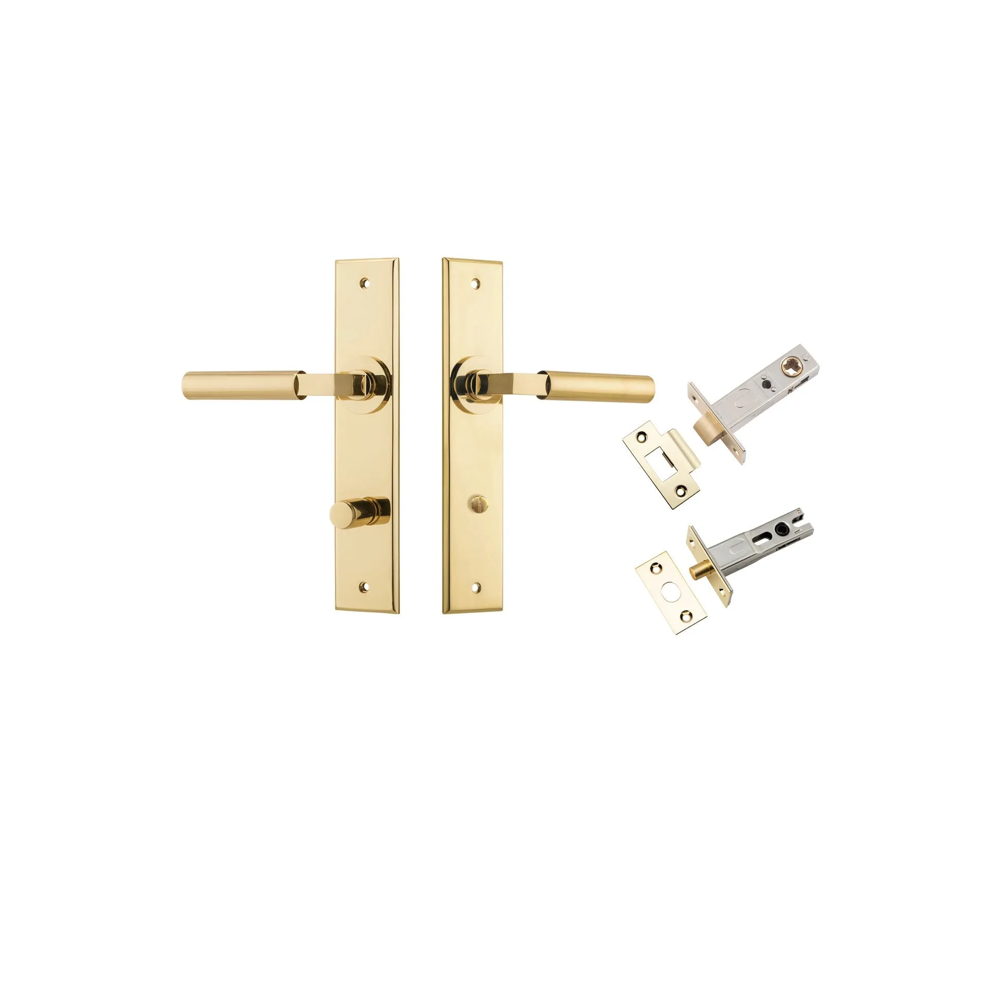 IVER BERLIN DOOR LEVER HANDLE ON CHAMFERED RECTANGULAR BACKPLATE - CUSTOMISE TO YOUR NEEDS