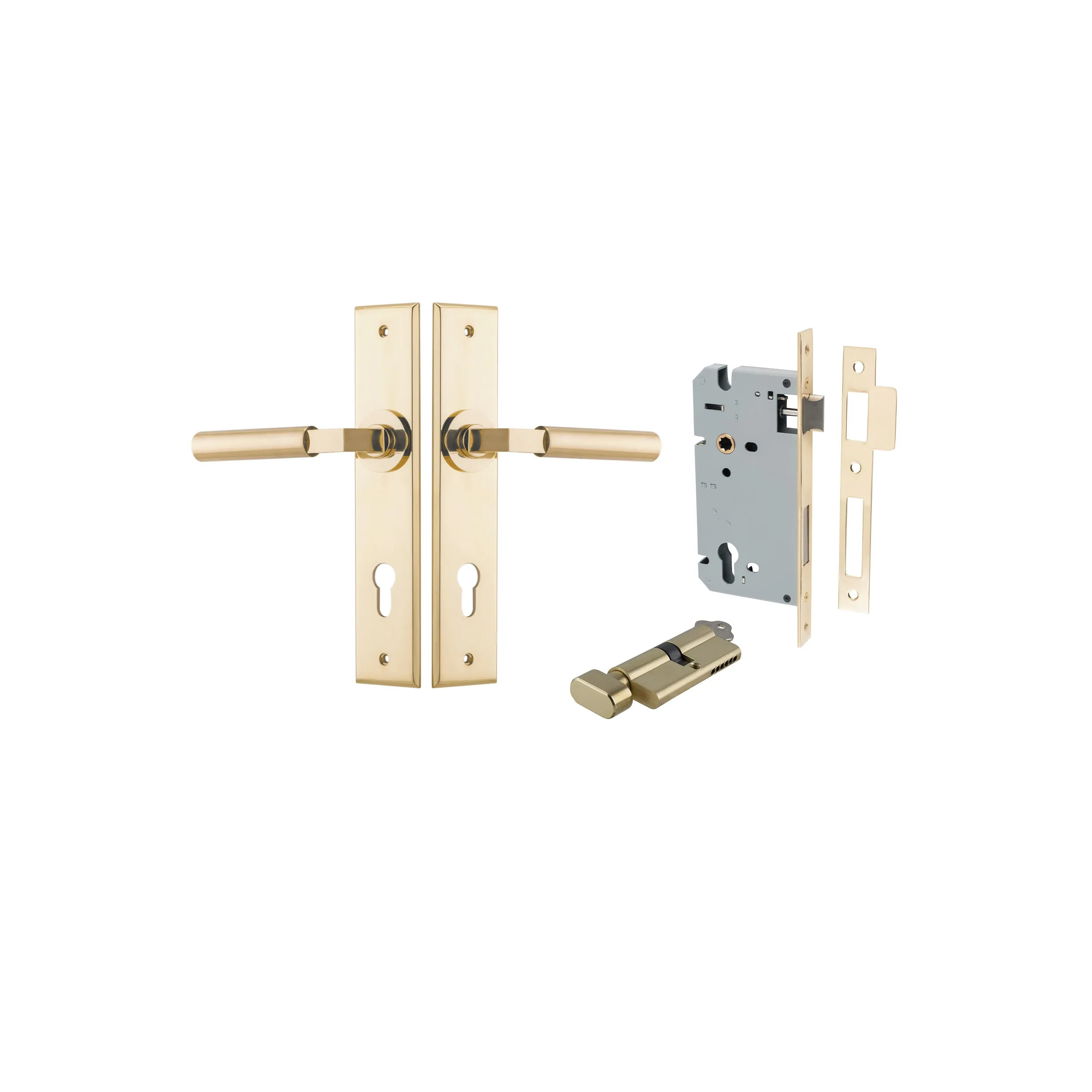 IVER BERLIN DOOR LEVER HANDLE ON CHAMFERED RECTANGULAR BACKPLATE - CUSTOMISE TO YOUR NEEDS