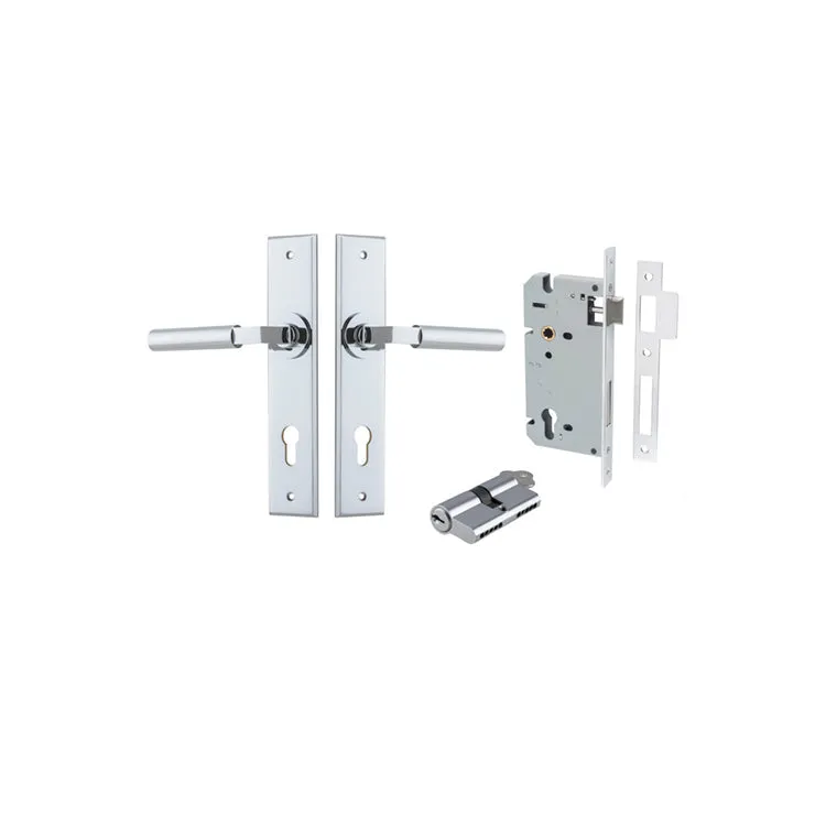 IVER BERLIN DOOR LEVER HANDLE ON CHAMFERED RECTANGULAR BACKPLATE - CUSTOMISE TO YOUR NEEDS