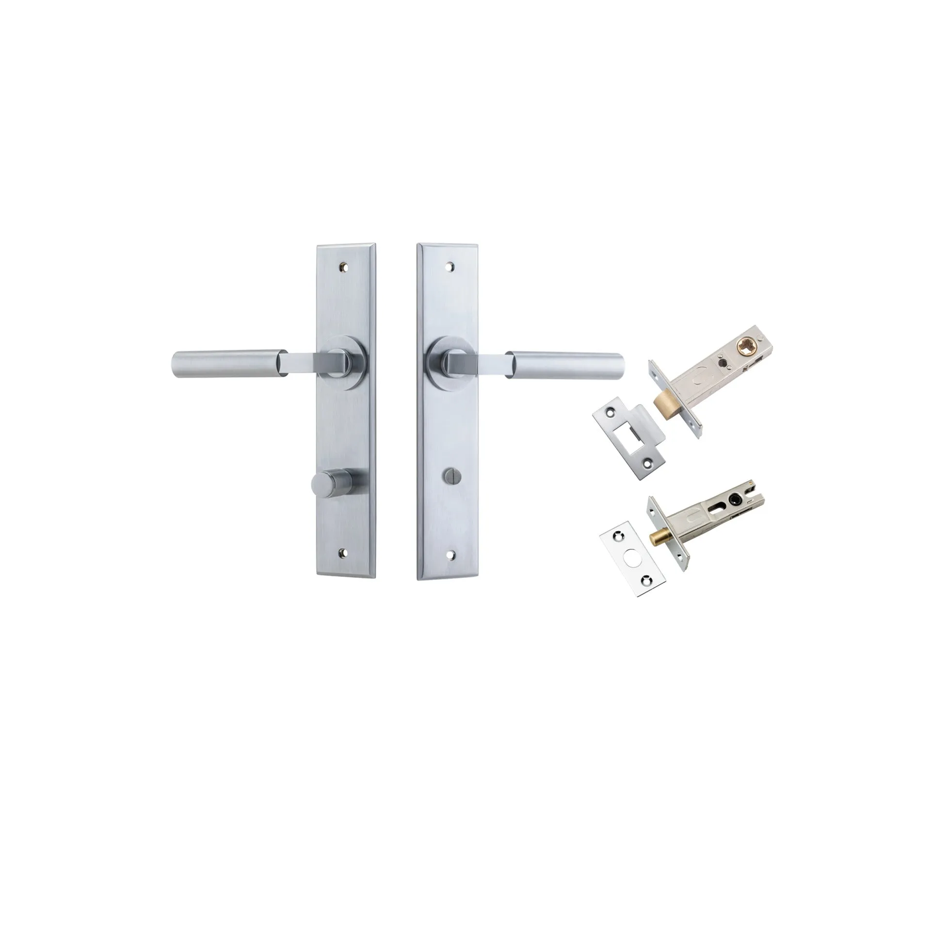 IVER BERLIN DOOR LEVER HANDLE ON CHAMFERED RECTANGULAR BACKPLATE - CUSTOMISE TO YOUR NEEDS