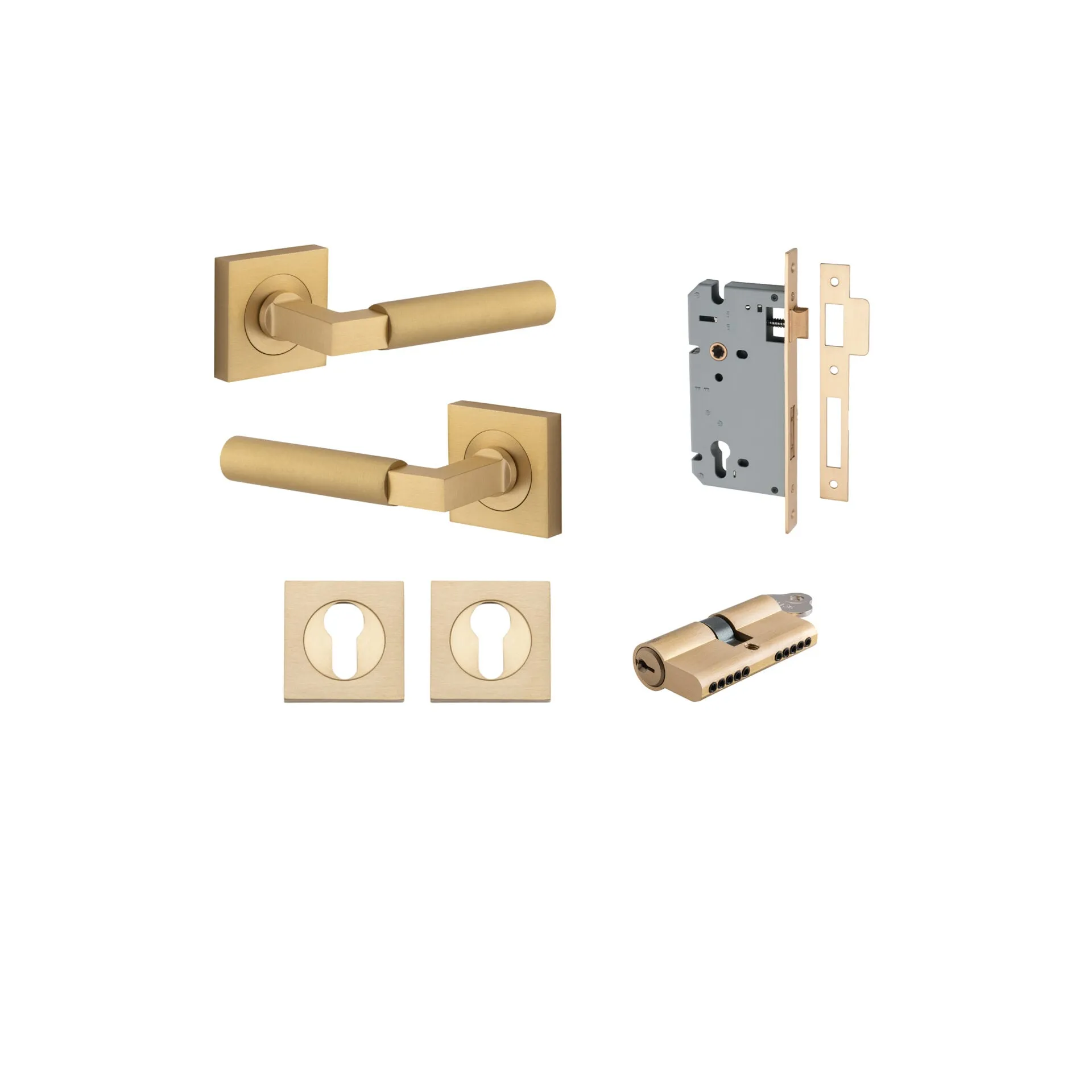 IVER BERLIN DOOR LEVER HANDLE ON SQUARE ROSE- CUSTOMISE TO YOUR NEEDS