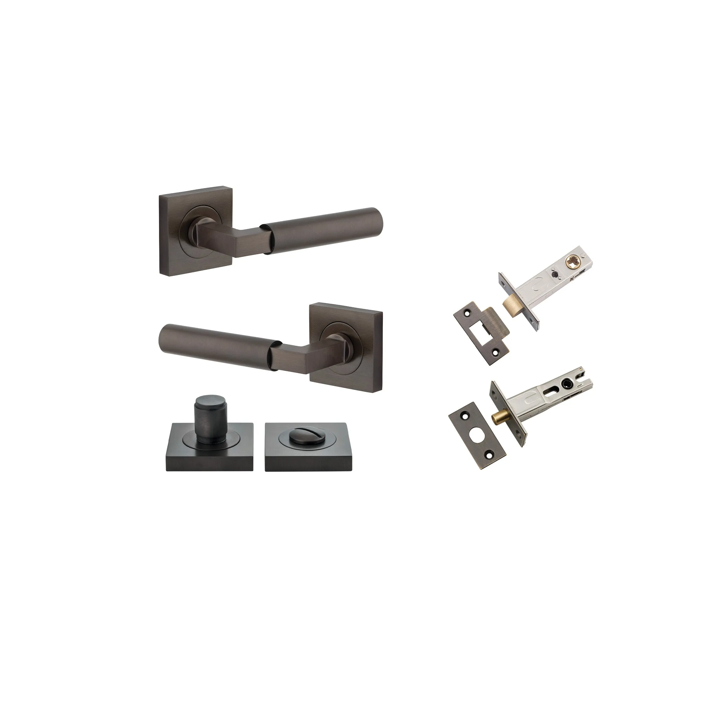 IVER BERLIN DOOR LEVER HANDLE ON SQUARE ROSE- CUSTOMISE TO YOUR NEEDS