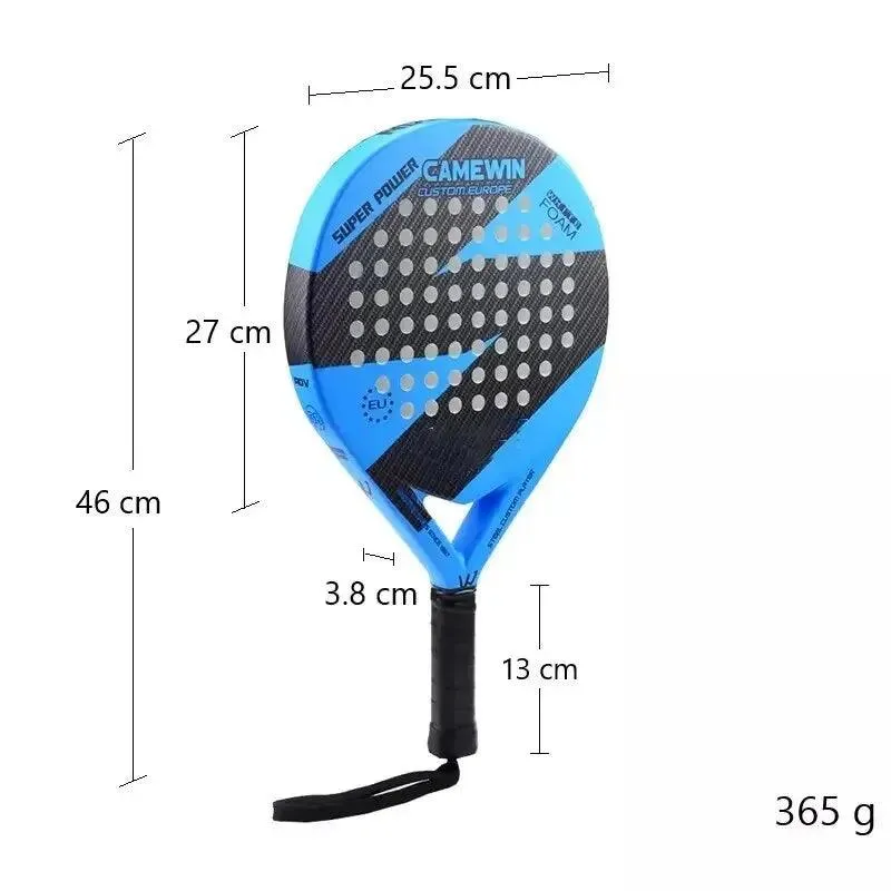 Kaiwei Blue and White Beach Appearance Tennis Racquet: 50% Carbon, Lightweight and Durable for Padel