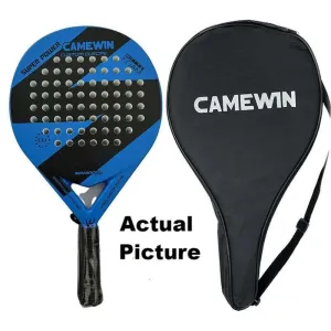 Kaiwei Blue and White Beach Appearance Tennis Racquet: 50% Carbon, Lightweight and Durable for Padel