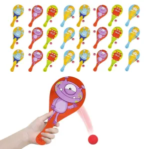 Kicko Monster Paddle Ball - 24 Pack - 9 Inch - Halloween Party Supply for Kids, Boy