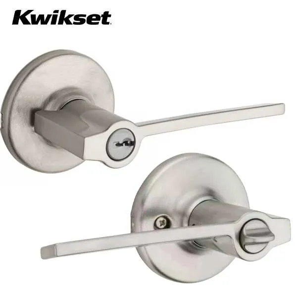 Kwikset - 405LRL- Ladera Lever Set - Round Rose  - Optional Finish - Keyed Entry Lever - Grade 3