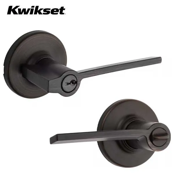 Kwikset - 405LRL- Ladera Lever Set - Round Rose  - Optional Finish - Keyed Entry Lever - Grade 3