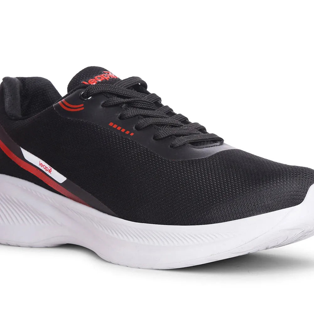 Leap7x Sports Black Running Shoes For Mens KOOPER-1E By Liberty