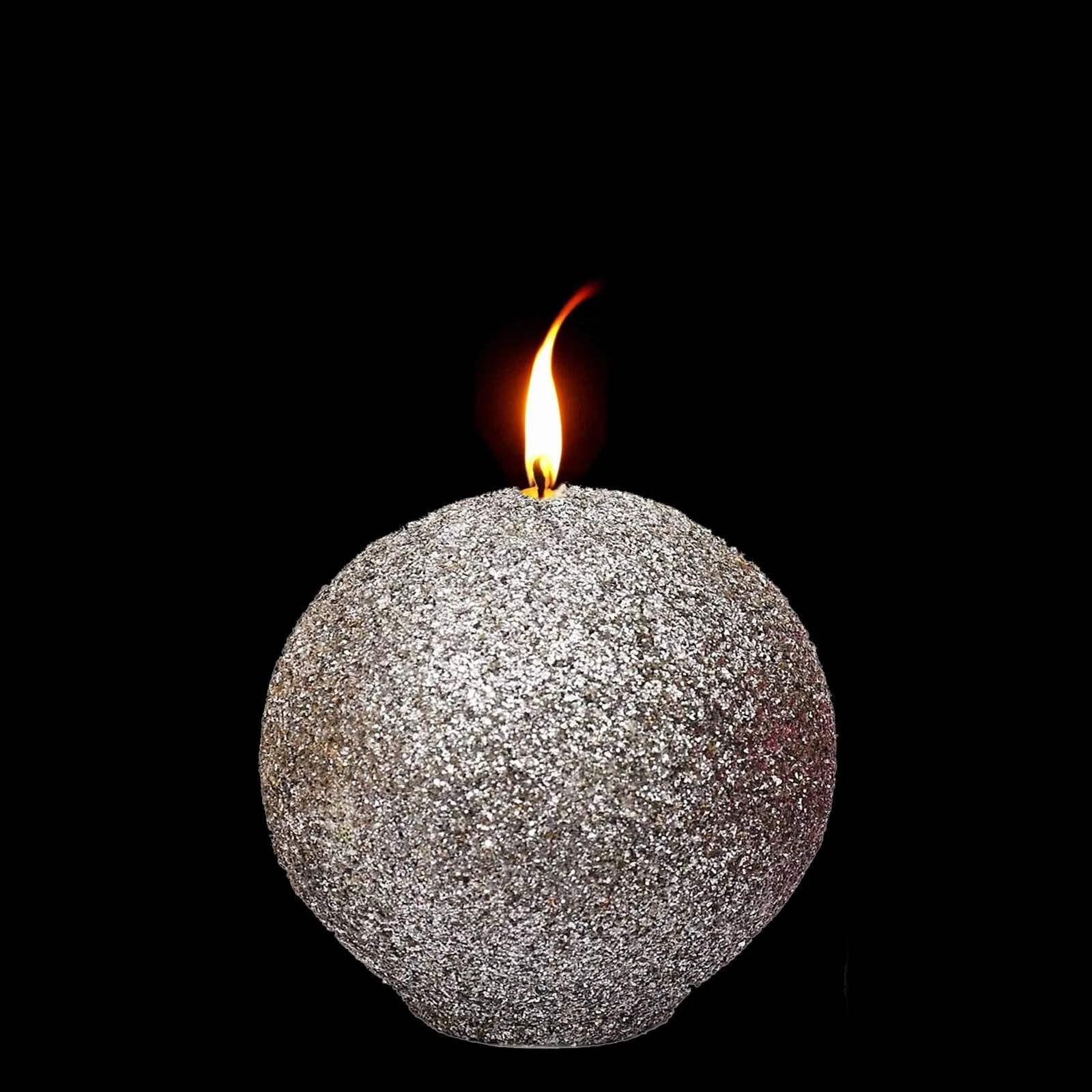 Luces Paraffin Wax Silver Glitter Ball Design Candle for Decoretion Birthday Party,Dinner Table, Living Room Pack of 6