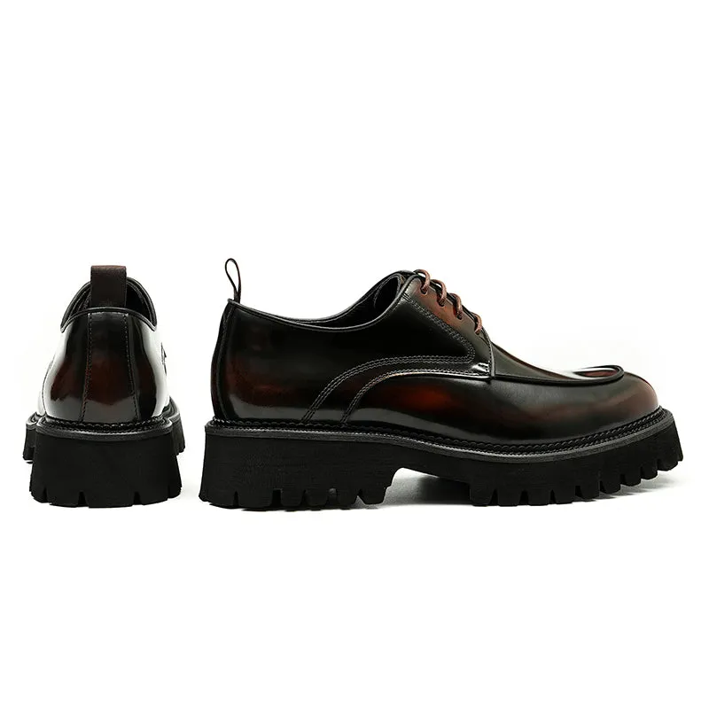 Lux CrocLeather Round Toe Oxford Dress Shoes