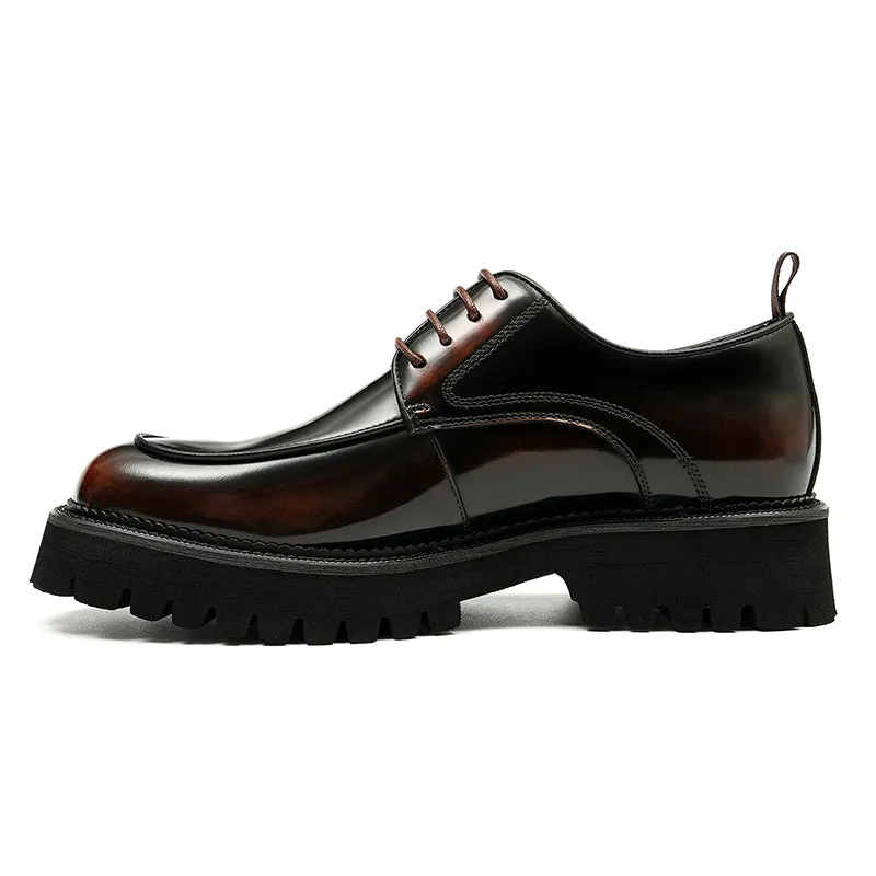 Lux CrocLeather Round Toe Oxford Dress Shoes