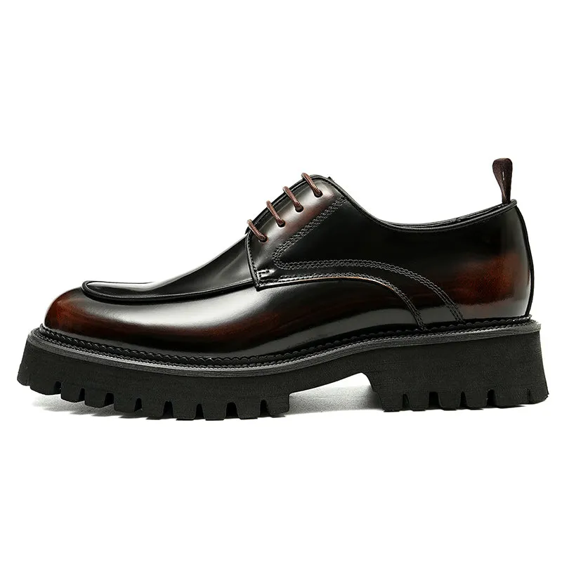 Lux CrocLeather Round Toe Oxford Dress Shoes