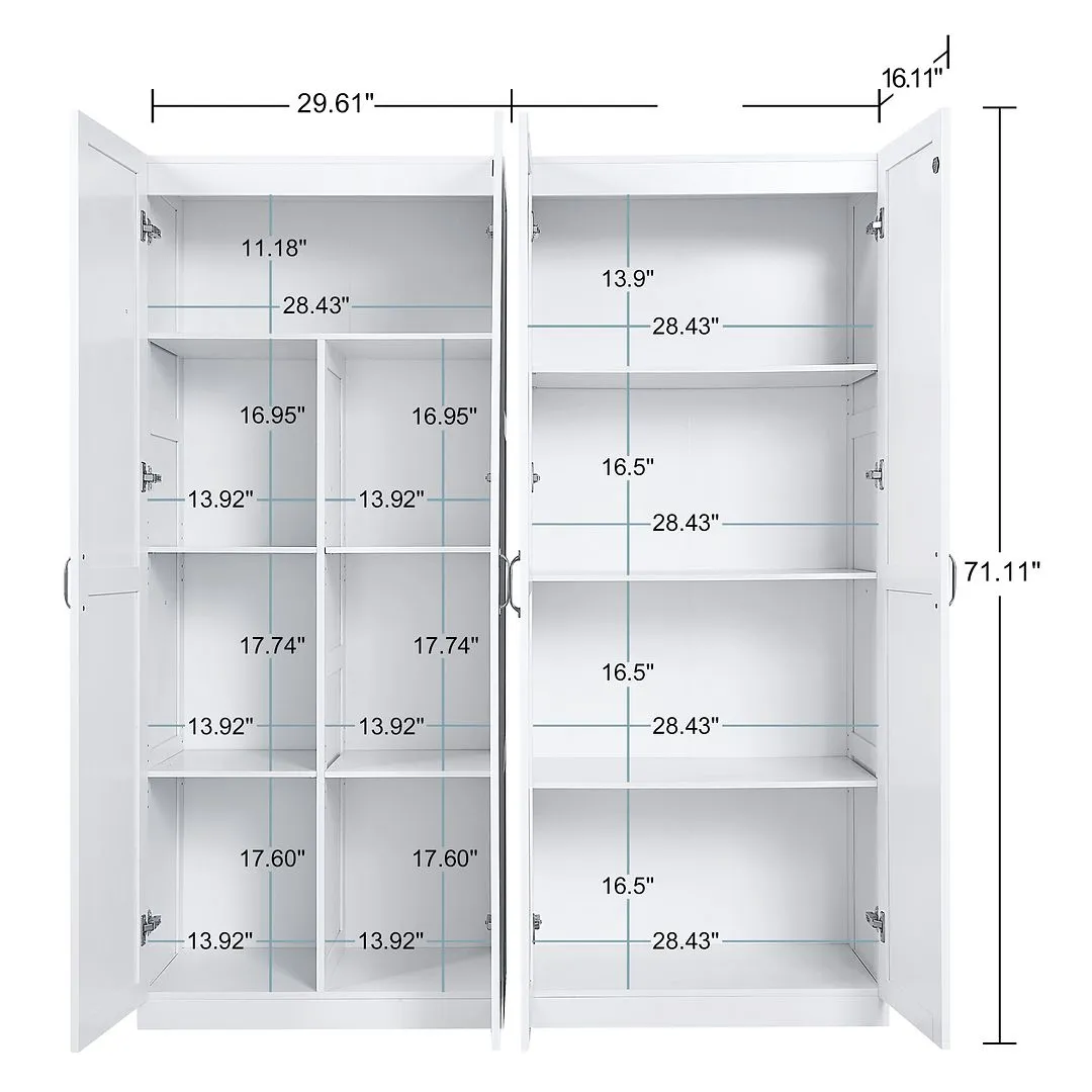 Manhattan Comfort Hopkins Storage Closet 4.0 in White - Set of 2