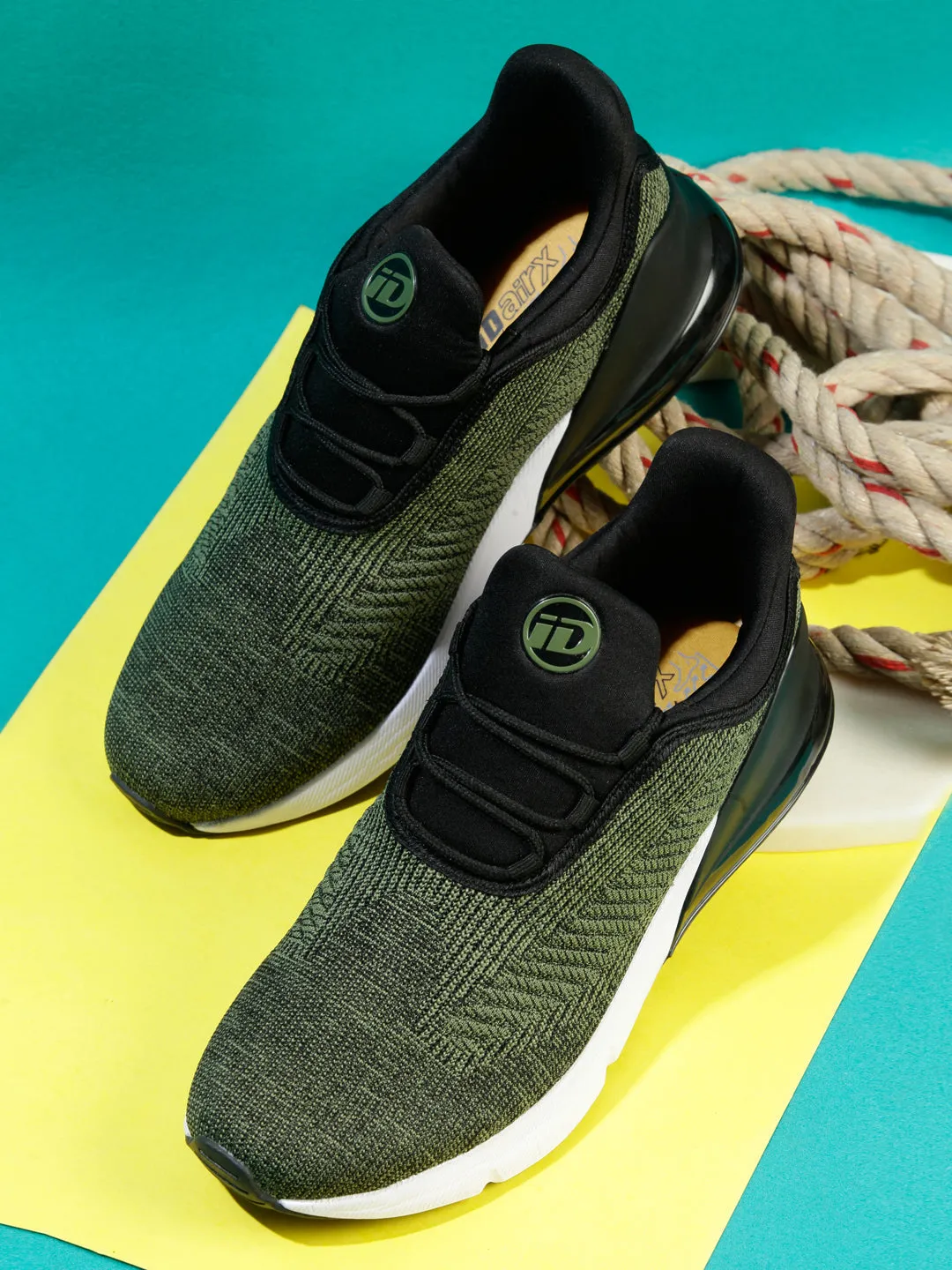 Men's Olive Knitted Sneaker (ID7518)