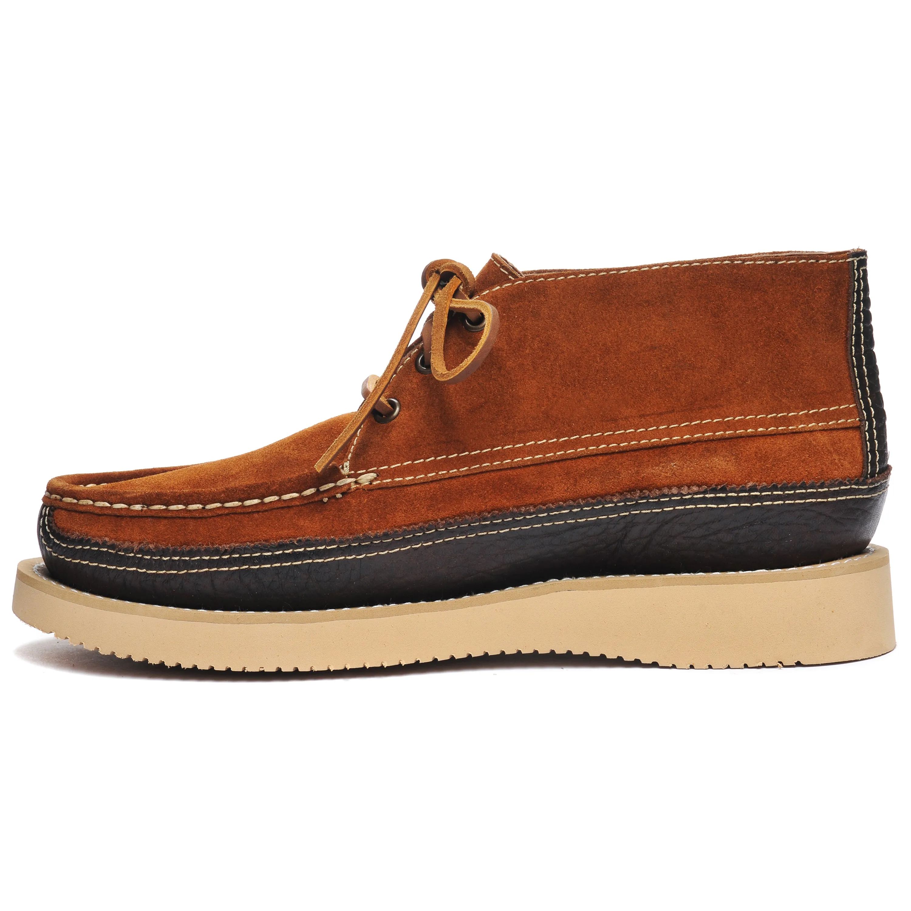 Miwak Suede Canoe Moc - Cognac & Dark Brown